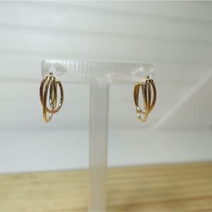 Pretty 14k Yellow Gold Women's Multi-Hoop Earrings